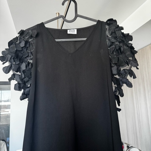 G Dolce & Gabbana Solid Black Silk Dress Luxury Italian Size 2 - Picture 5 of 11